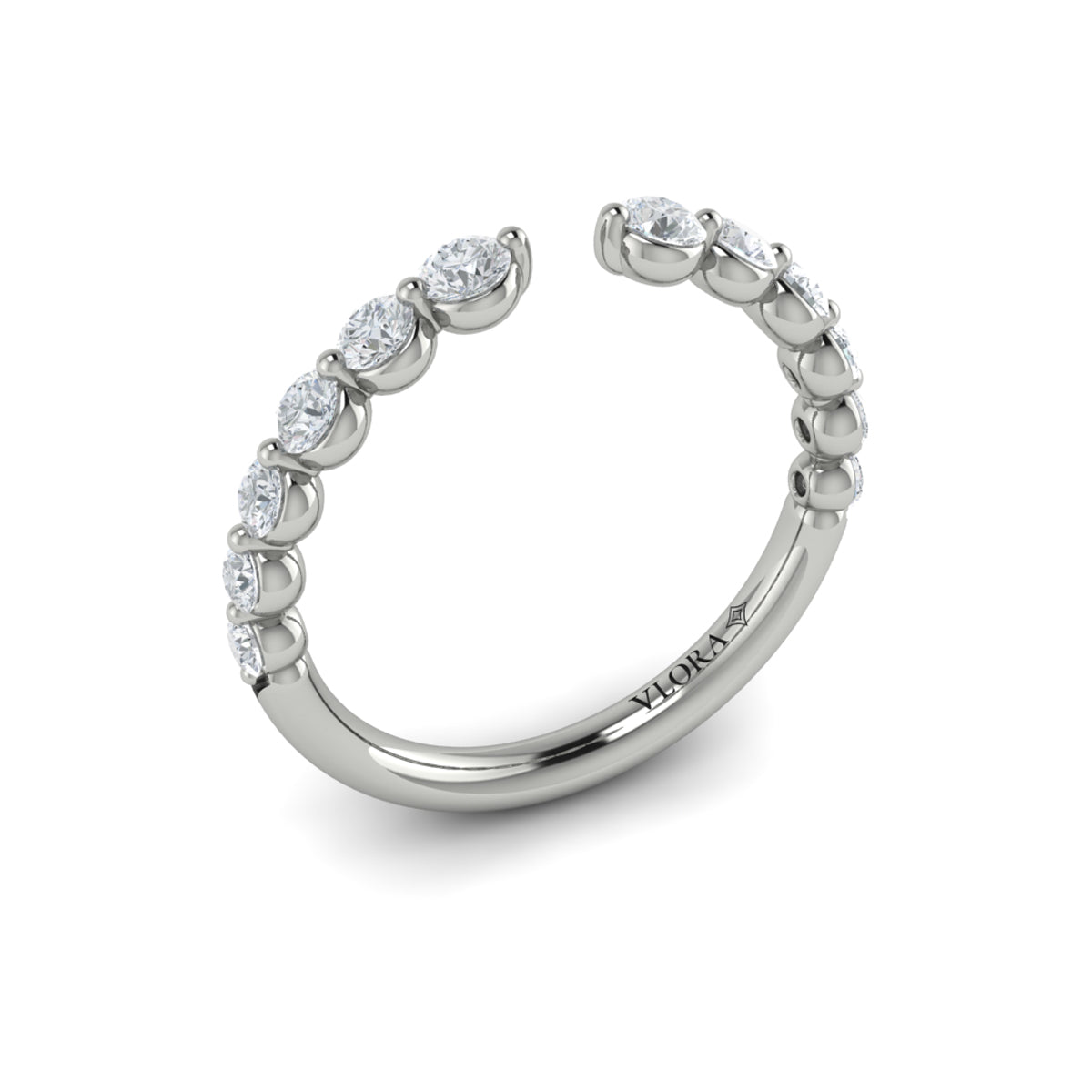 14K White Gold Diamond Stackable Wedding Band