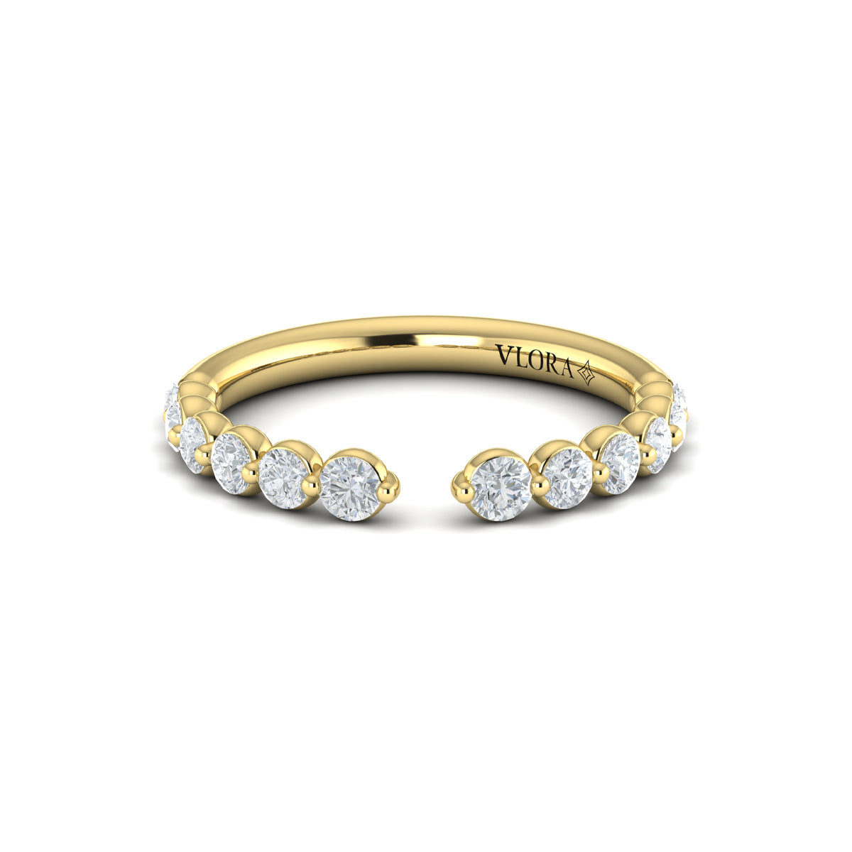 14kt Yellow Gold Diamond Stackable Womens Wedding Band