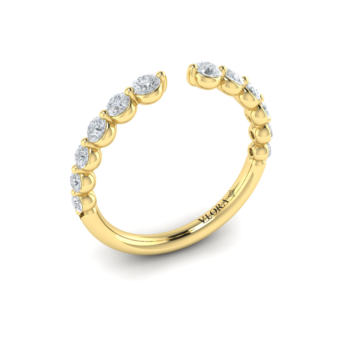 14kt Yellow Gold Diamond Stackable Womens Wedding Band