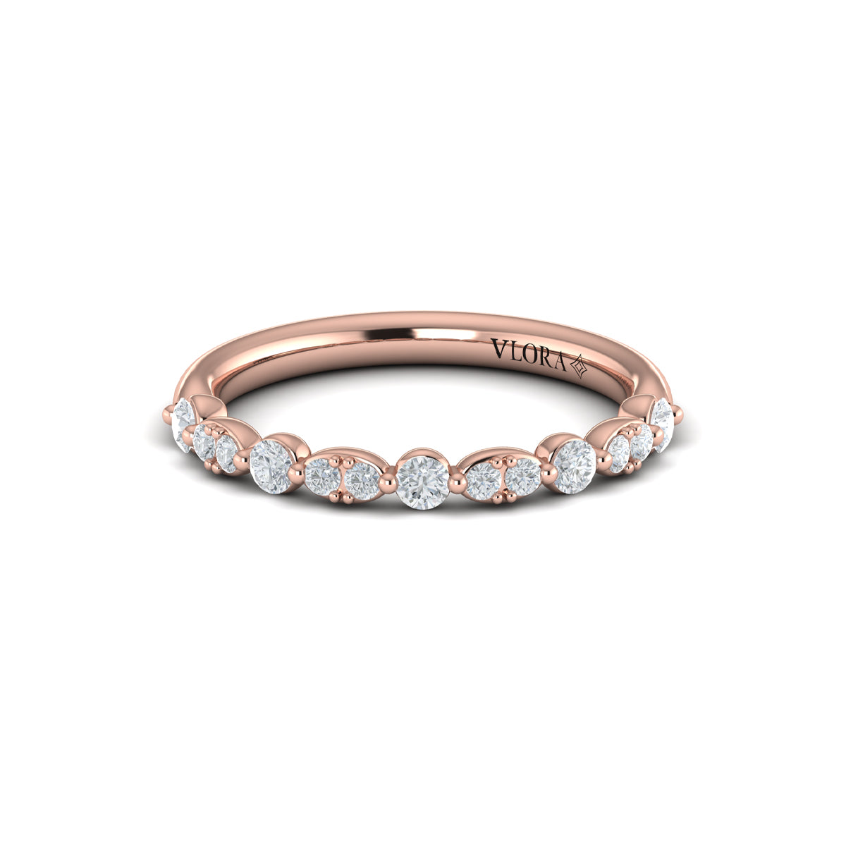 14kt Rose Gold Diamond Stackable Wedding Band
