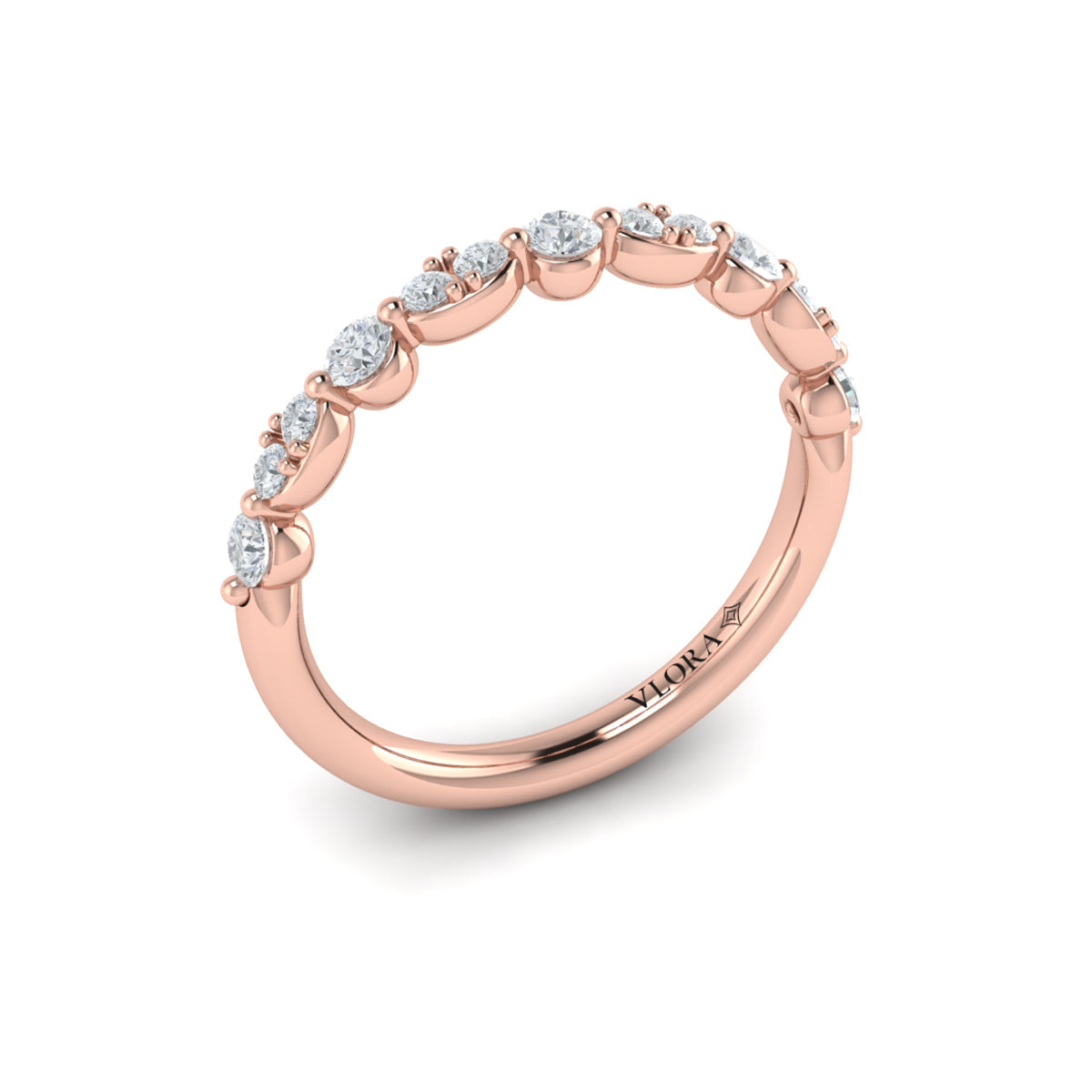14kt Rose Gold Diamond Stackable Wedding Band