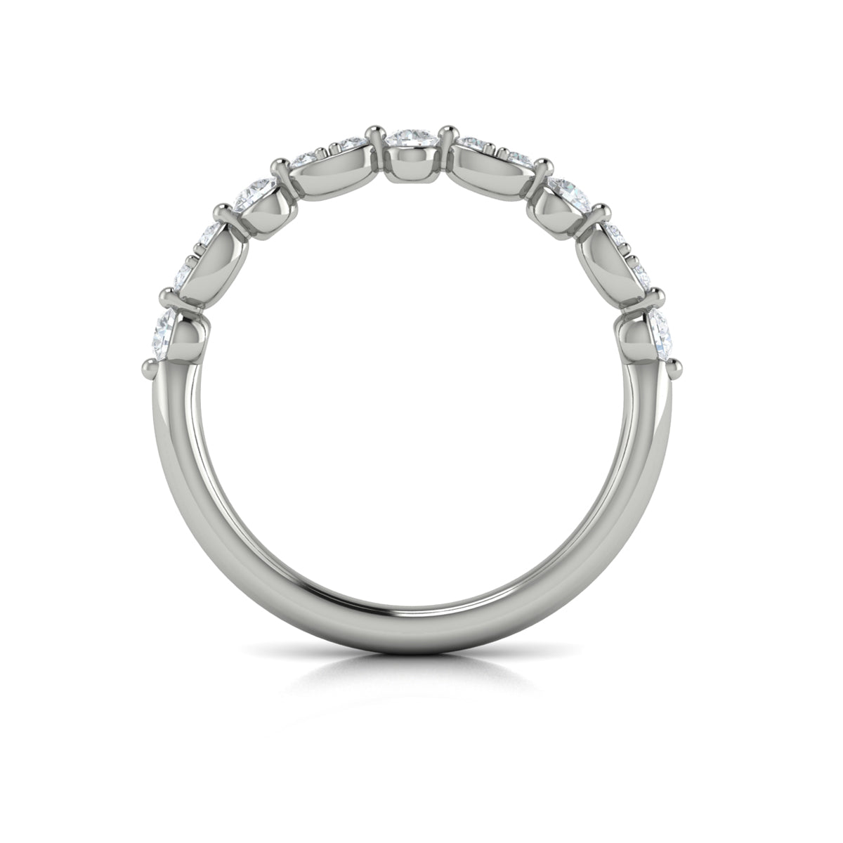 14K White Gold Diamond Stackable Wedding Band