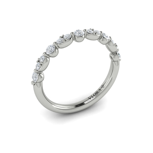 14K White Gold Diamond Stackable Wedding Band