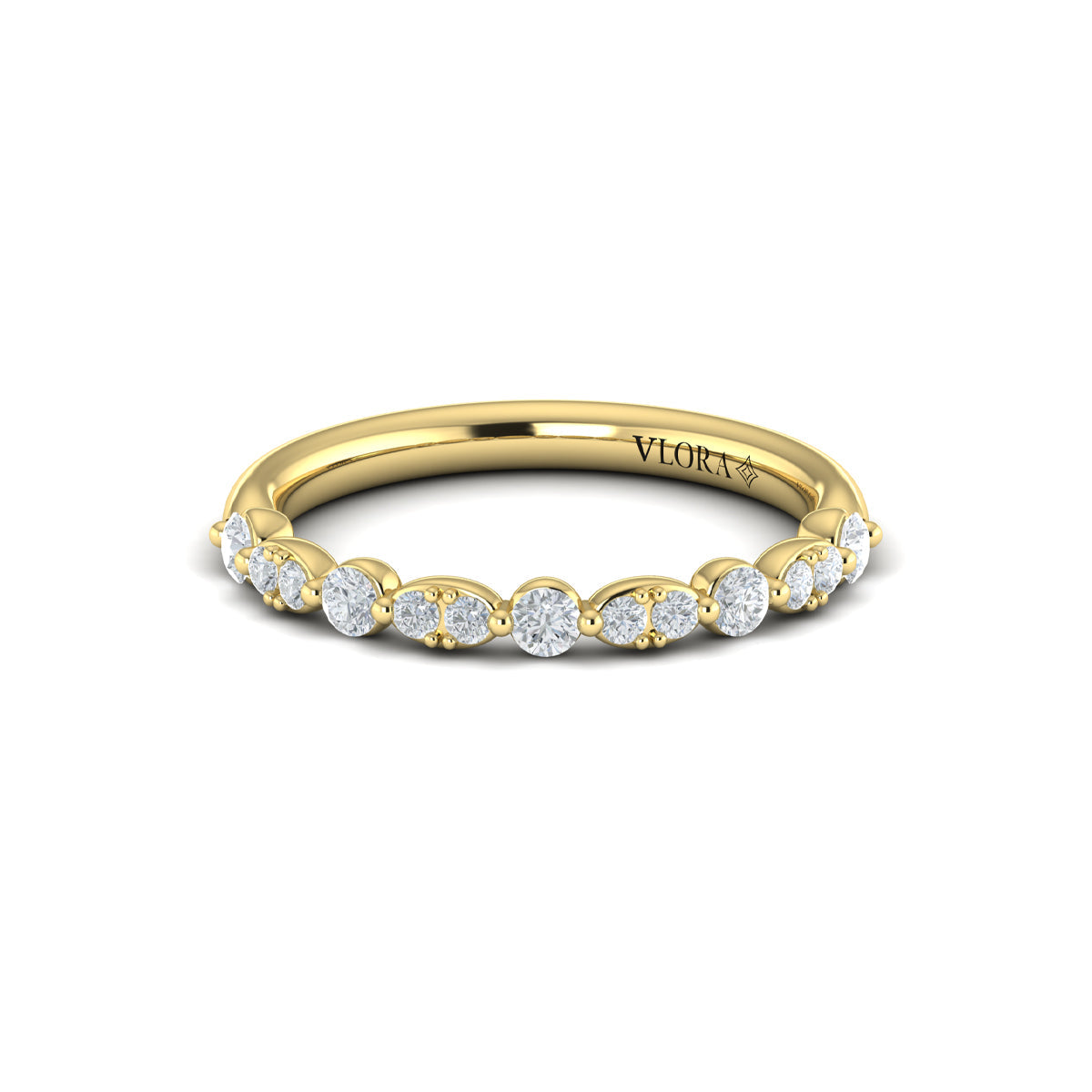 14kt Yellow Gold Diamond Stackable Womens Wedding Band