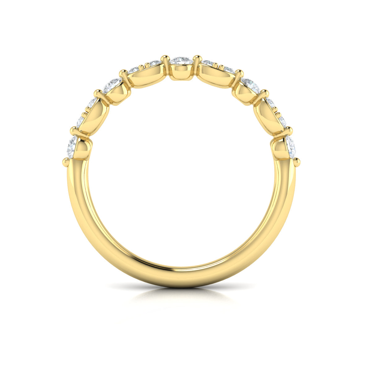 14kt Yellow Gold Diamond Stackable Womens Wedding Band