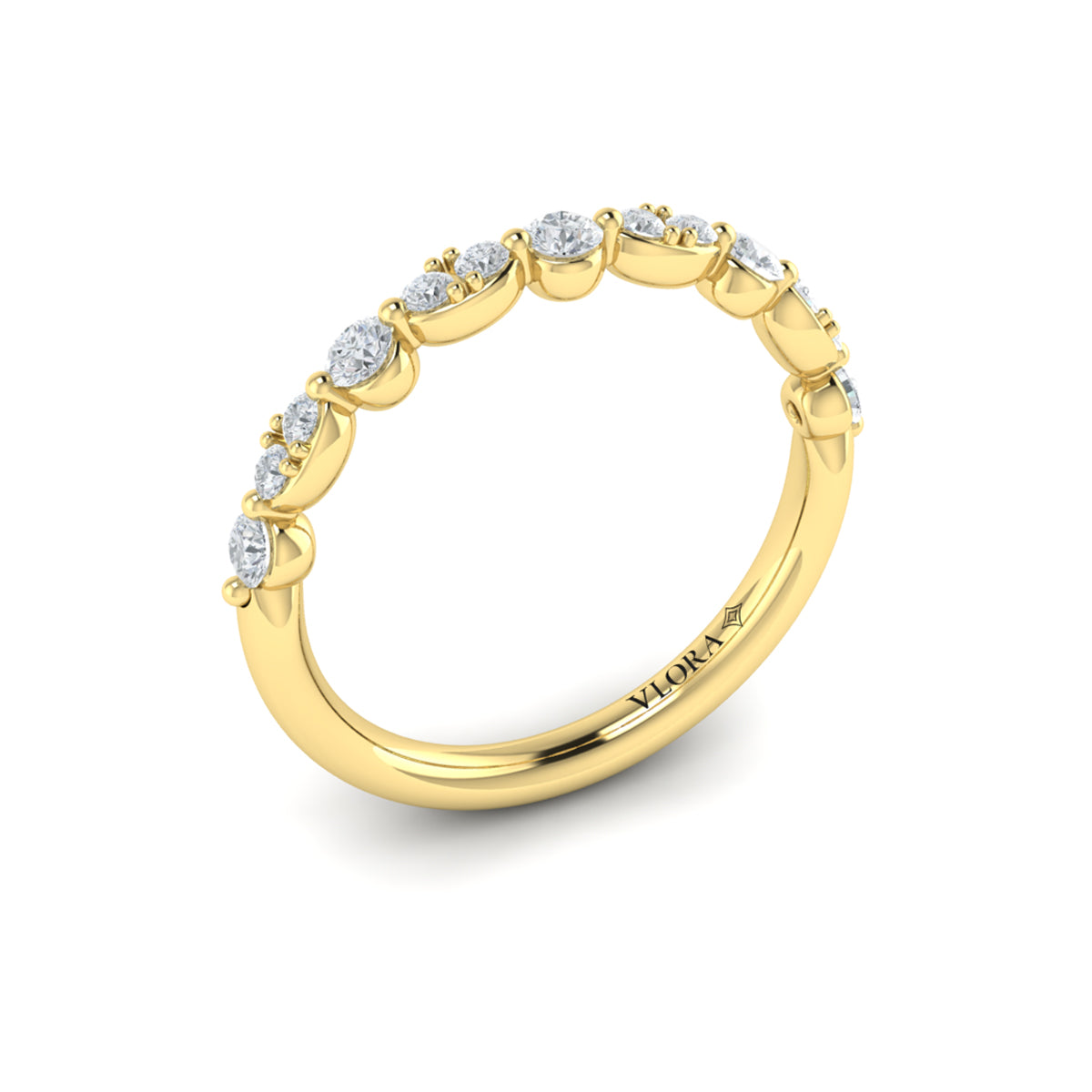 14kt Yellow Gold Diamond Stackable Womens Wedding Band