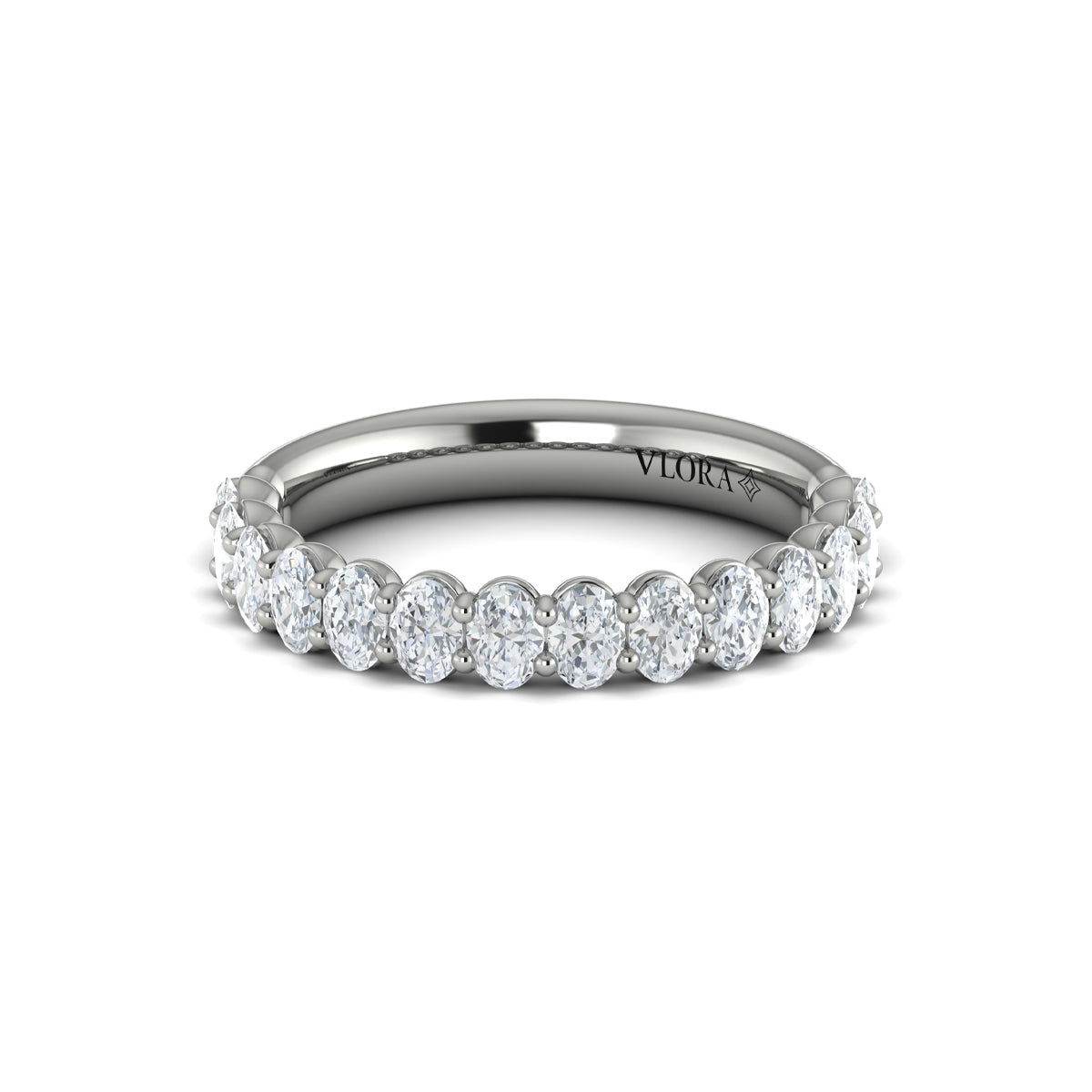 14K White Gold Diamond Stackable Womens Wedding Band