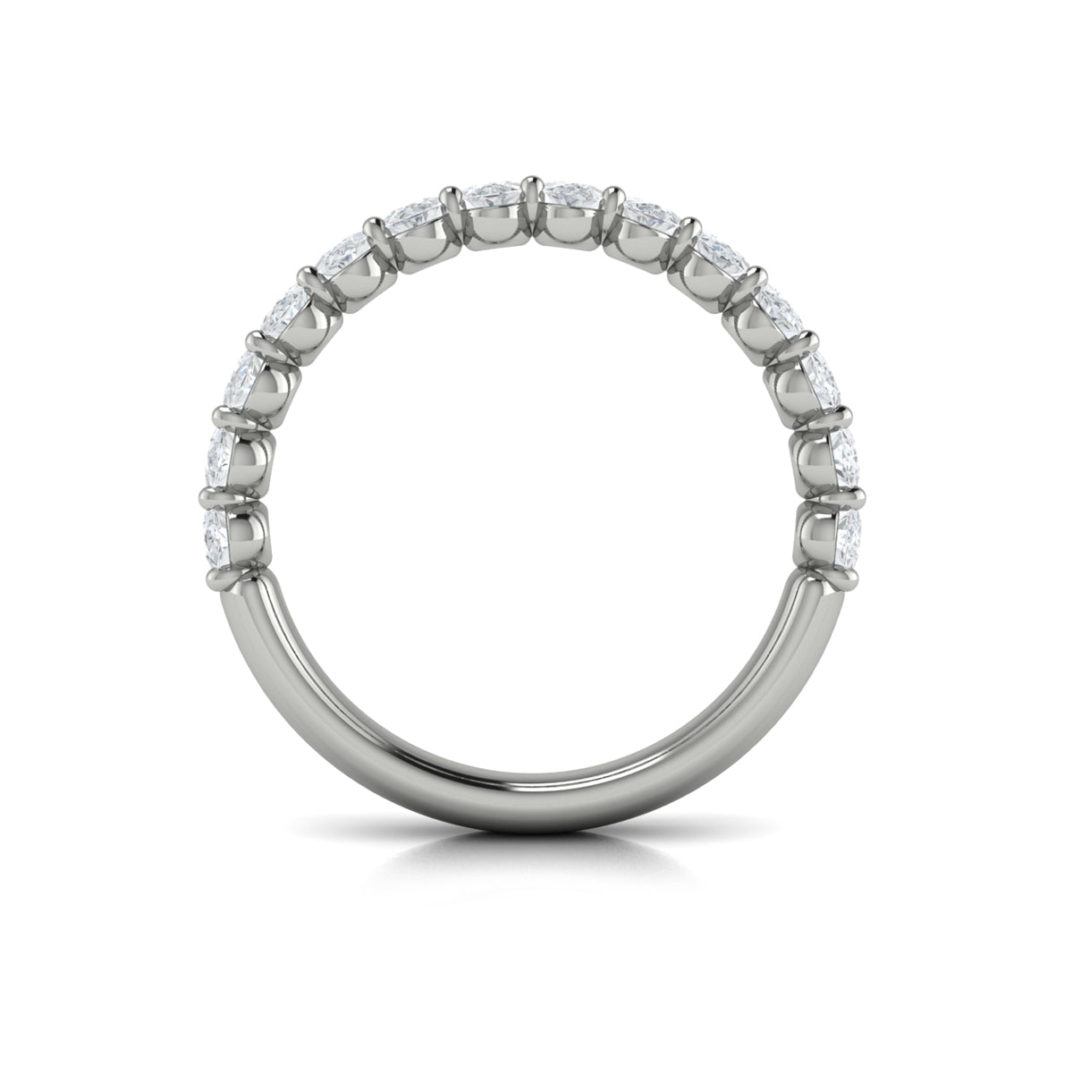 14K White Gold Diamond Stackable Womens Wedding Band