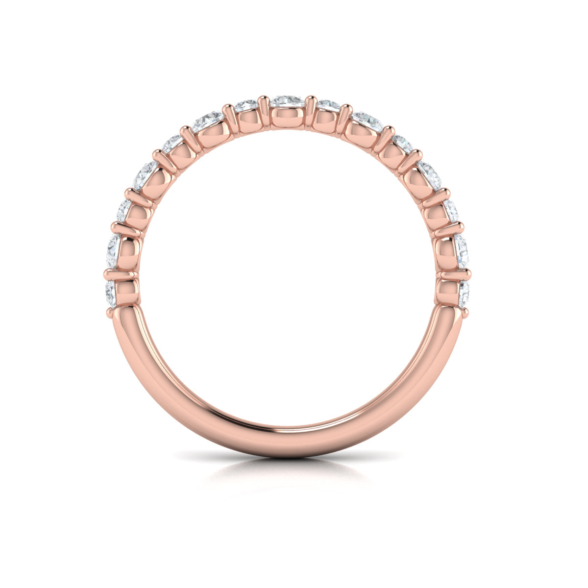 18kt Rose Gold Diamond Stackable Womens Wedding Band