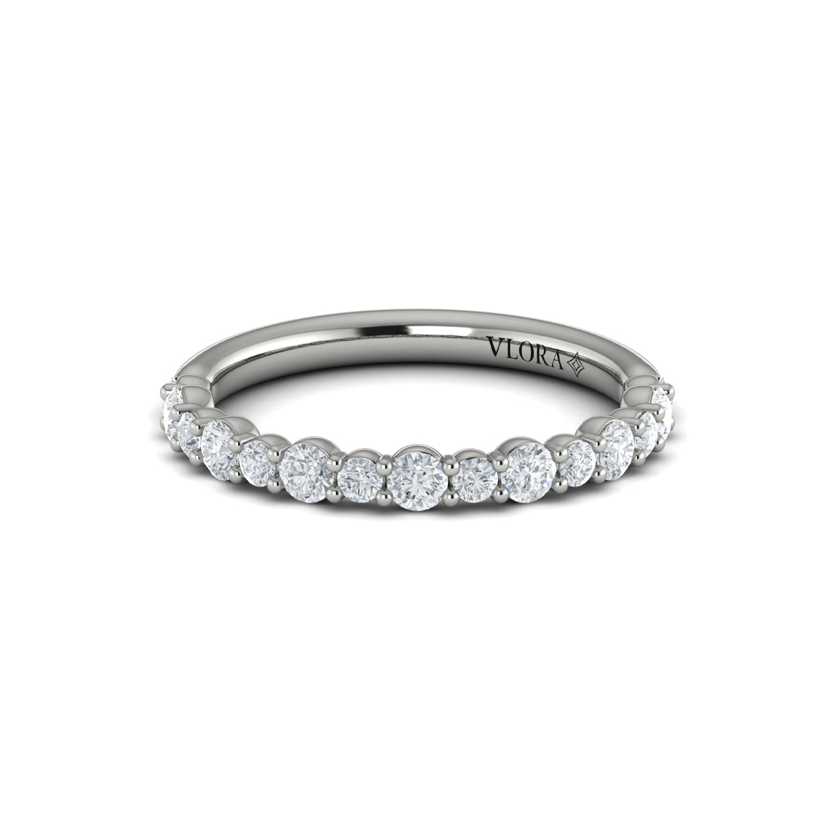 14K White Gold Diamond Stackable Wedding Band