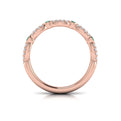 18kt Rose Gold Emerald Cut Womens Stackable Wedding Band