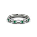 14K White Gold Emerald Cut Stackable Wedding Band