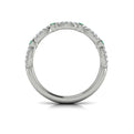 14K White Gold Emerald Cut Stackable Wedding Band