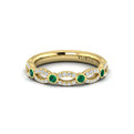 14kt Yellow Gold Emerald Cut Womens Stackable Wedding Band