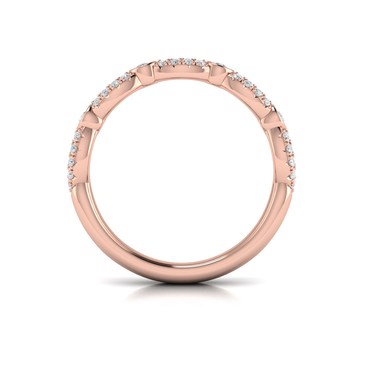 14kt Rose Gold Diamond Stackable Wedding Band