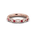 14kt Rose Gold Ruby Womens Stackable Wedding Band