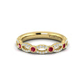 14kt Yellow Gold Ruby Womens Stackable Wedding Band