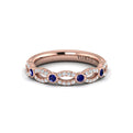 14kt Rose Gold Sapphire Womens Stackable Wedding Band