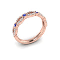 14kt Rose Gold Sapphire Womens Stackable Wedding Band
