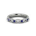 14K White Gold Sapphire Stackable Wedding Band