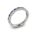 14K White Gold Sapphire Stackable Wedding Band