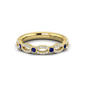 14kt Yellow Gold Sapphire Womens Stackable Wedding Band