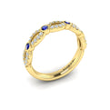 14kt Yellow Gold Sapphire Womens Stackable Wedding Band