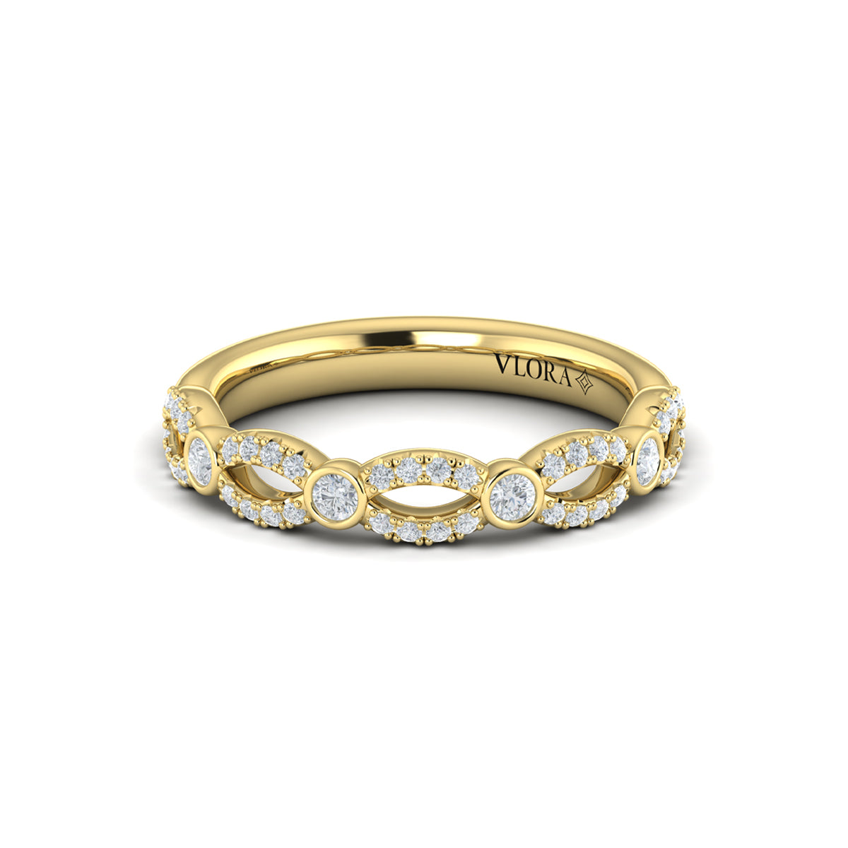 14kt Yellow Gold Diamond Stackable Wedding Band