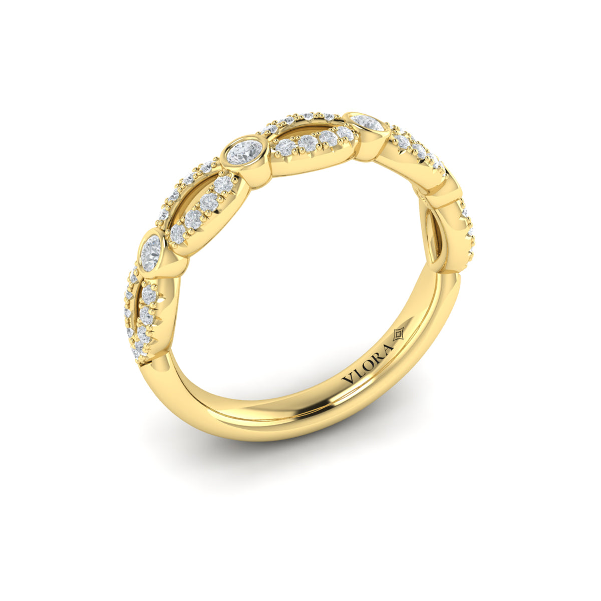 14kt Yellow Gold Diamond Stackable Wedding Band