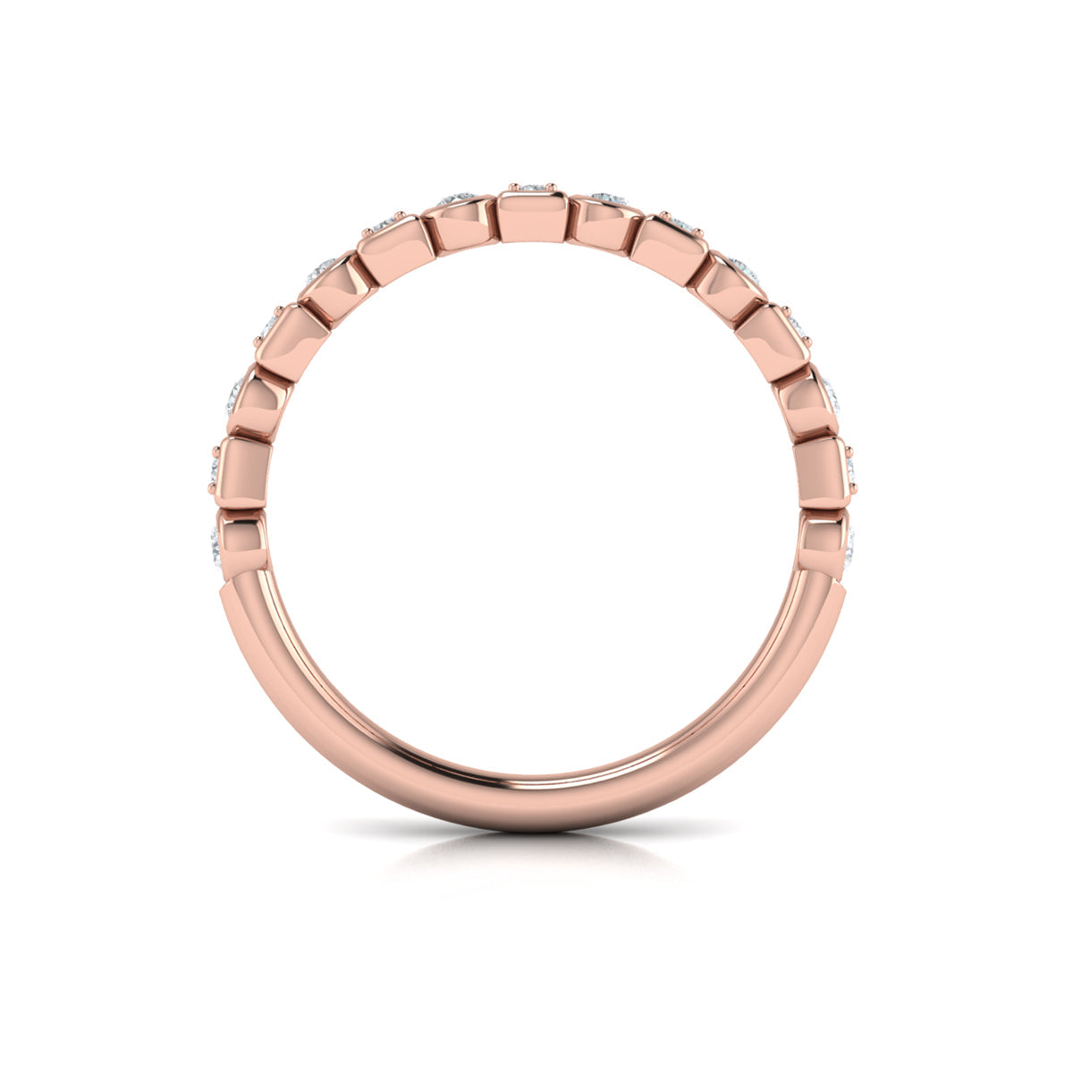 18kt Rose Gold Diamond Stackable Wedding Band for Women