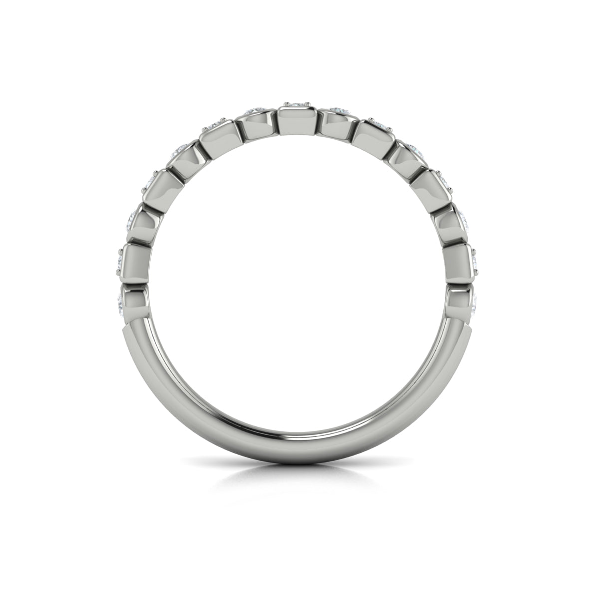 14K White Gold Diamond Stackable Wedding Band