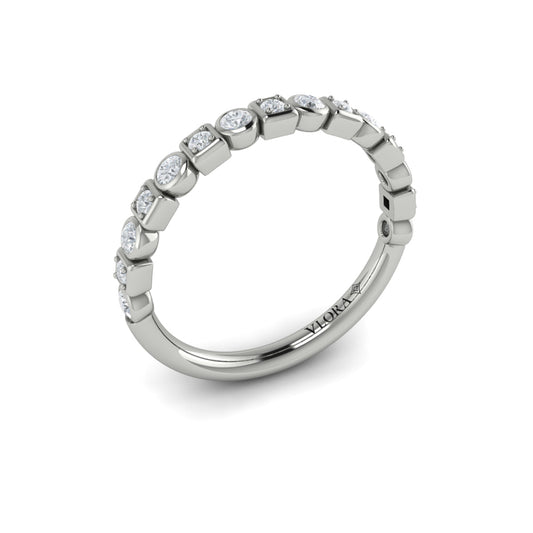14K White Gold Diamond Stackable Wedding Band