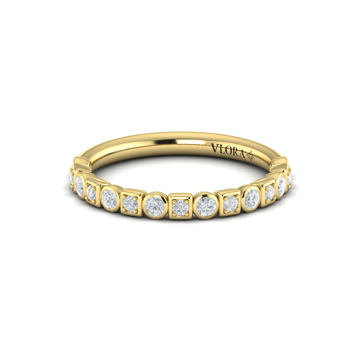 14kt Yellow Gold Diamond Stackable Wedding Band