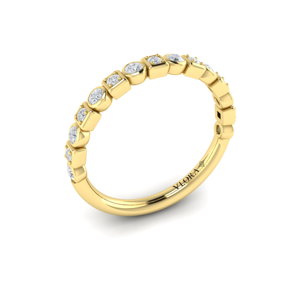 14kt Yellow Gold Diamond Stackable Wedding Band
