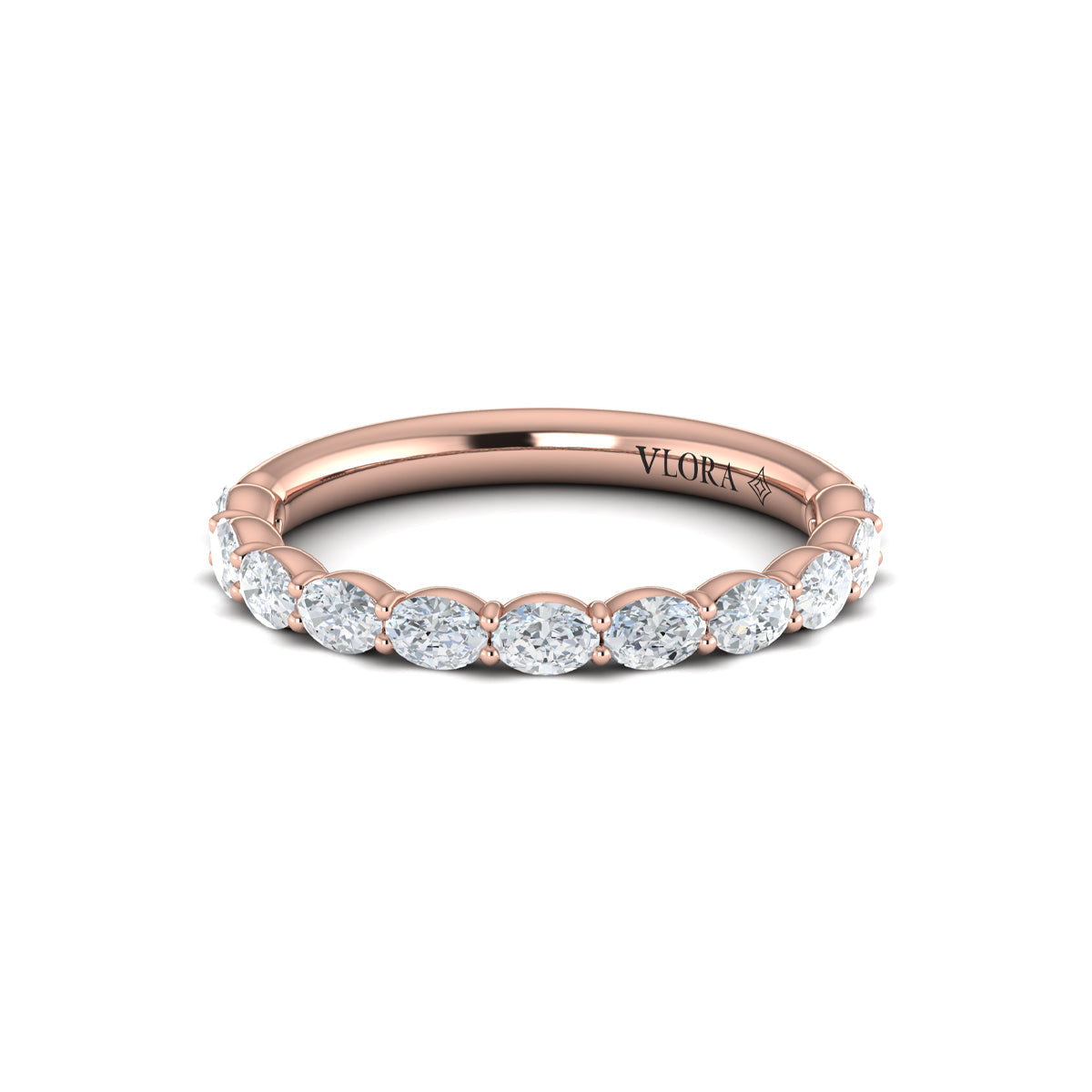 14kt Rose Gold Diamond Womens Stackable Wedding Band