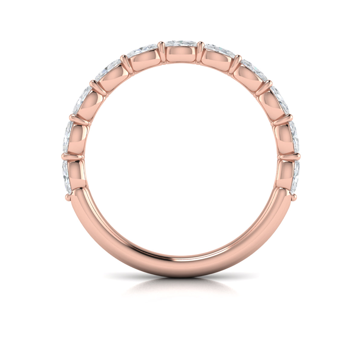 14kt Rose Gold Diamond Womens Stackable Wedding Band
