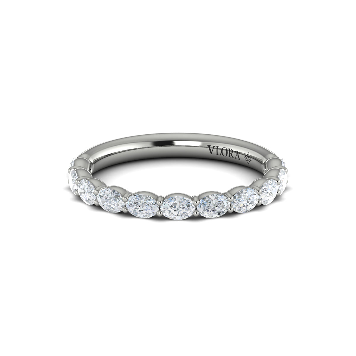 14K White Gold Diamond Stackable Wedding Band