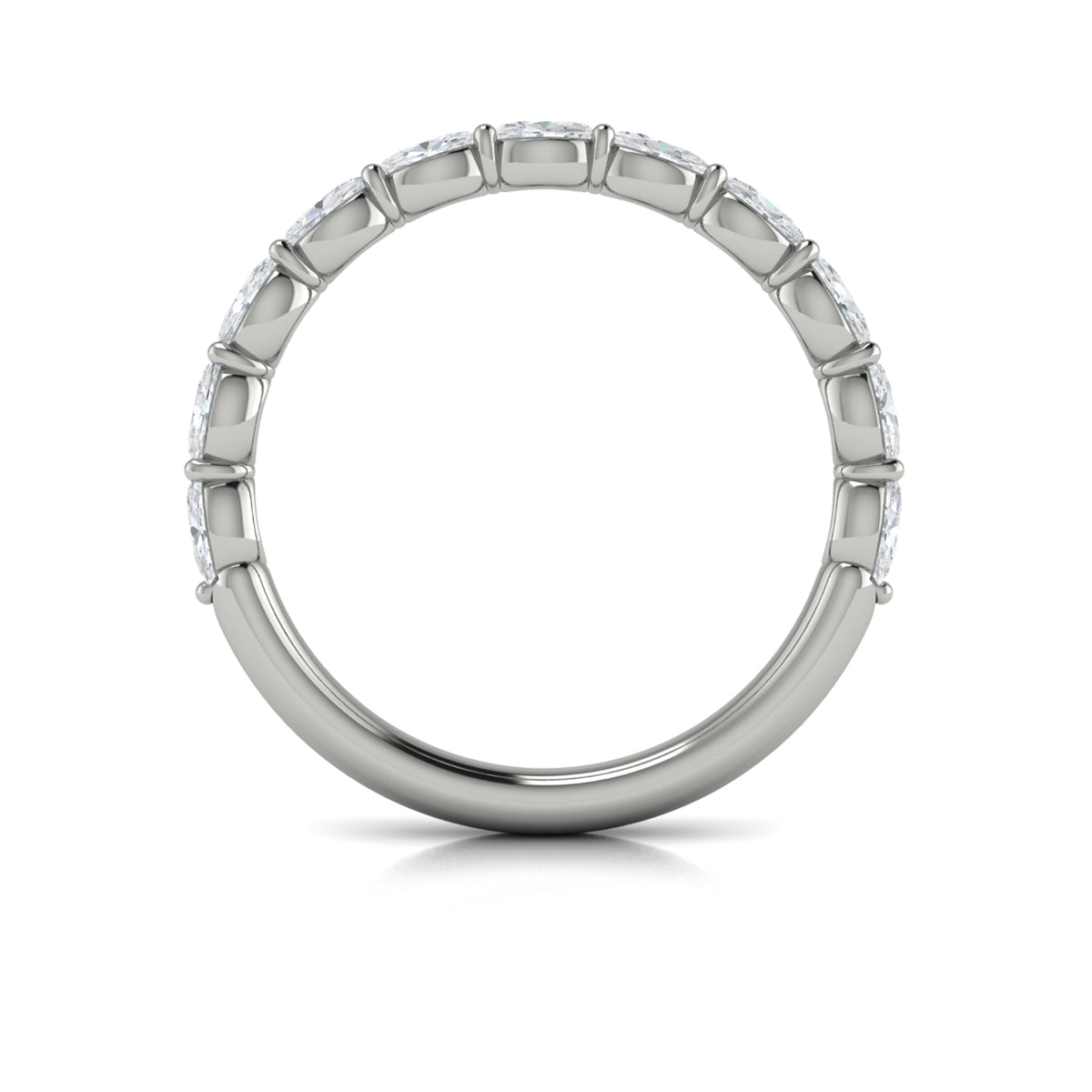 14K White Gold Diamond Stackable Wedding Band