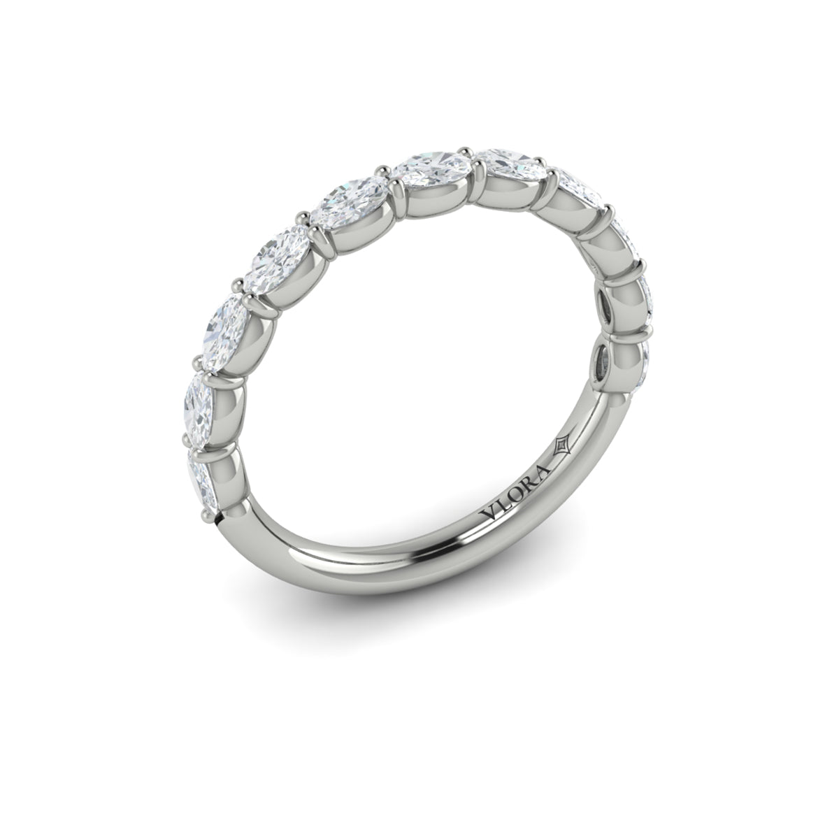 14K White Gold Diamond Stackable Wedding Band
