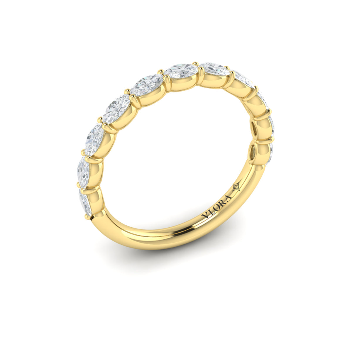 14kt Yellow Gold Diamond Womens Stackable Wedding Band