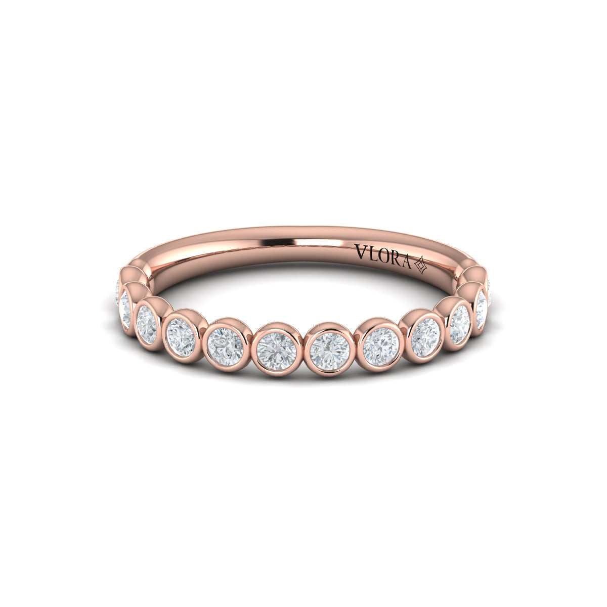 14kt Rose Gold Diamond Stackable Wedding Band