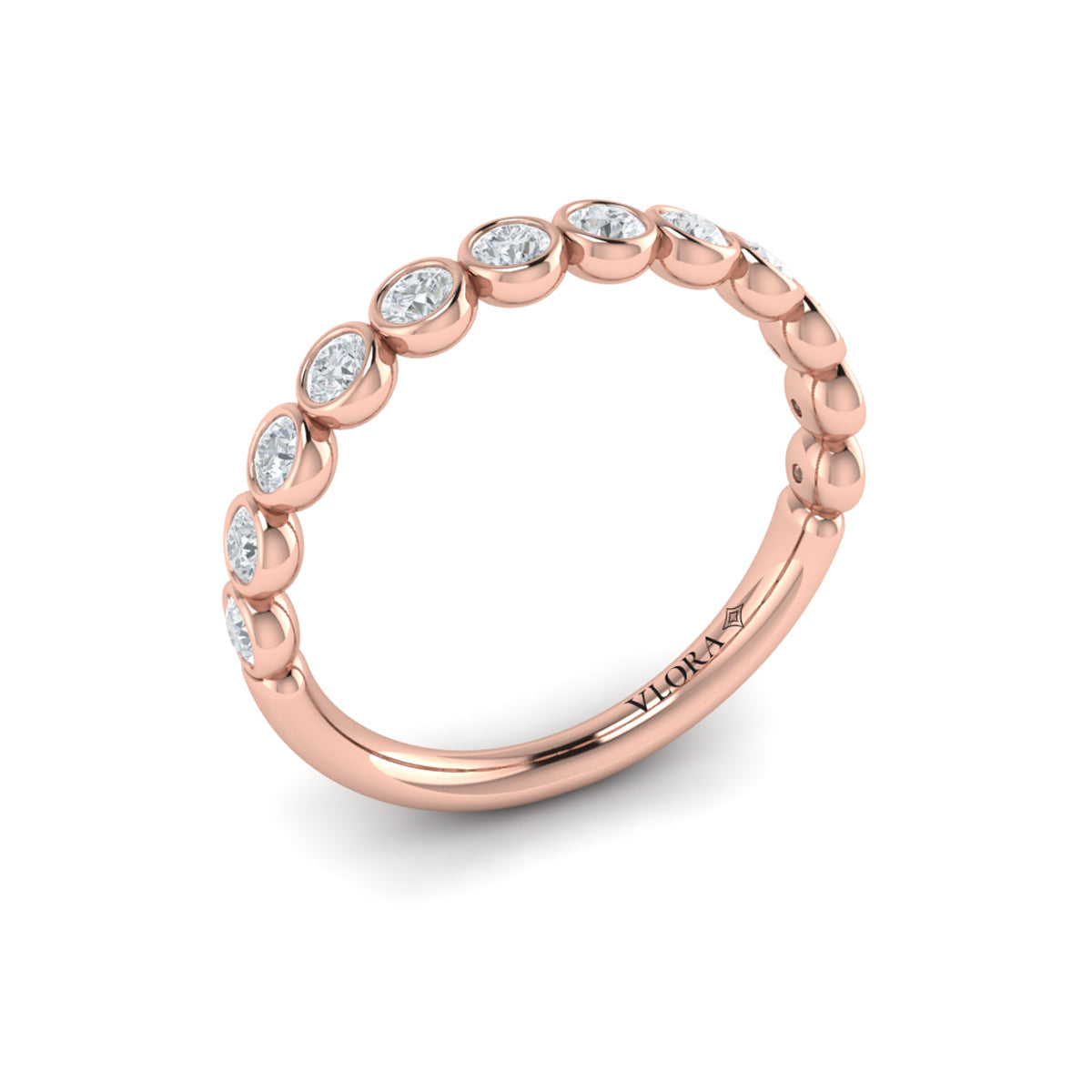 14kt Rose Gold Diamond Stackable Wedding Band