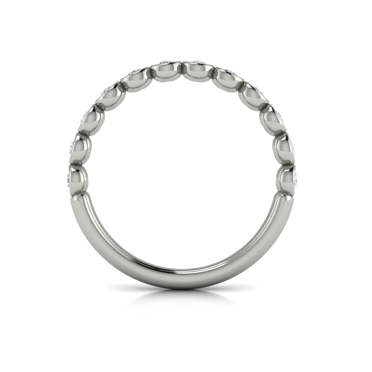 14K White Gold Diamond Stackable Wedding Band
