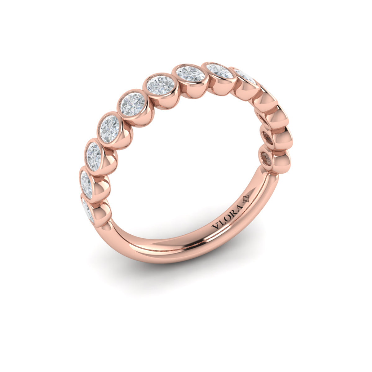 14kt Rose Gold Diamond Stackable Wedding Band