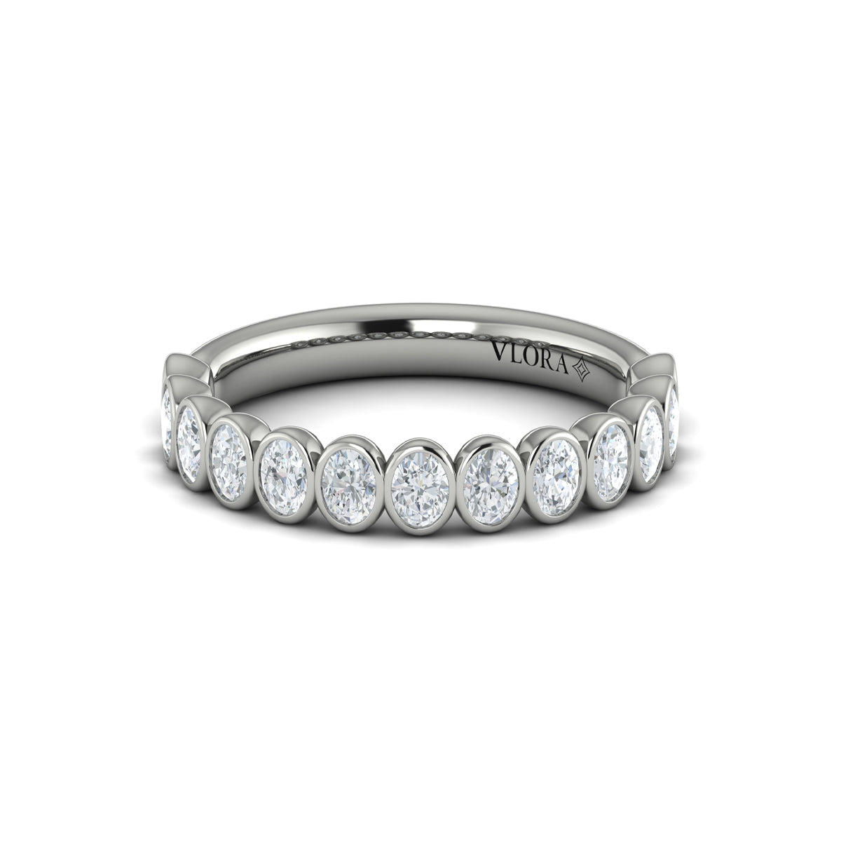14K White Gold Diamond Stackable Wedding Band