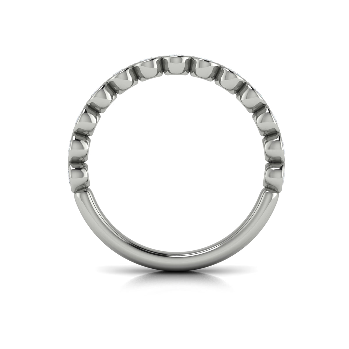 14K White Gold Diamond Stackable Wedding Band