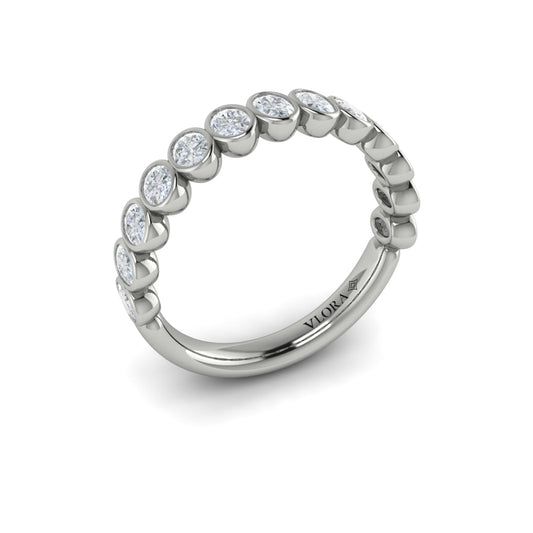 14K White Gold Diamond Stackable Wedding Band