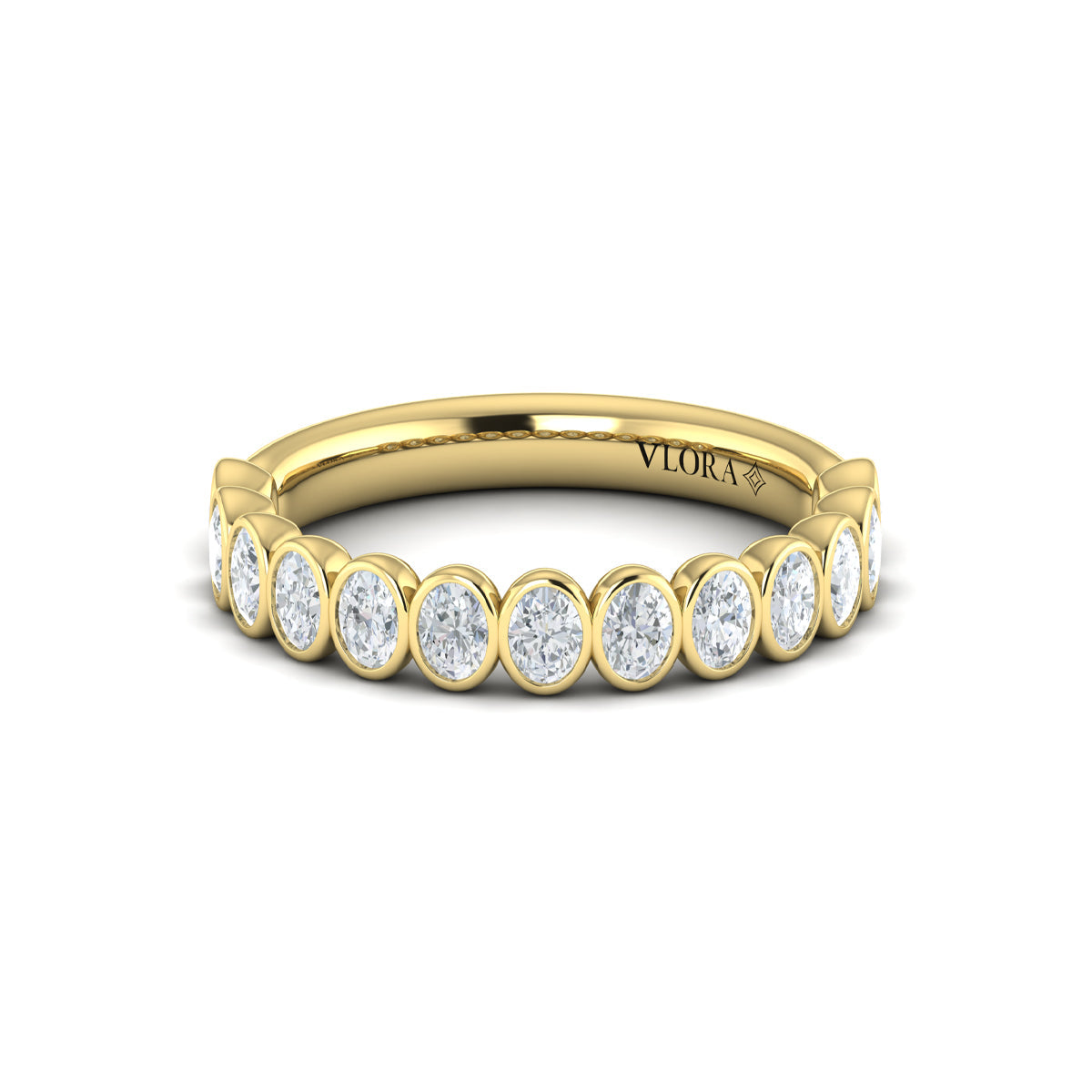 18kt Yellow Gold Diamond Womens Stackable Wedding Band