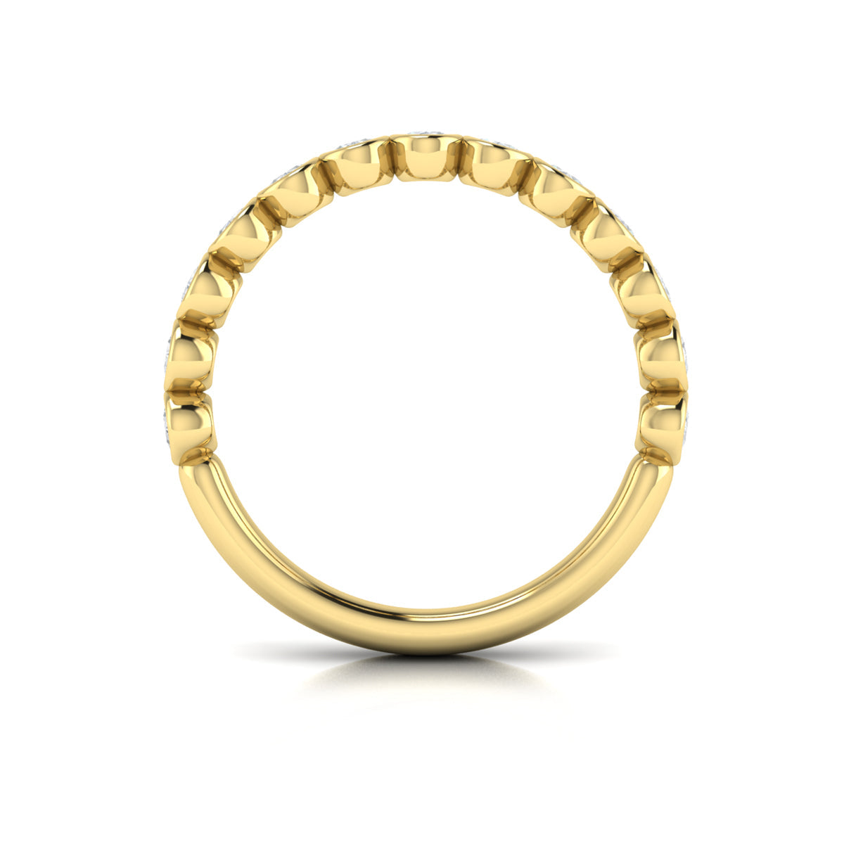 18kt Yellow Gold Diamond Womens Stackable Wedding Band