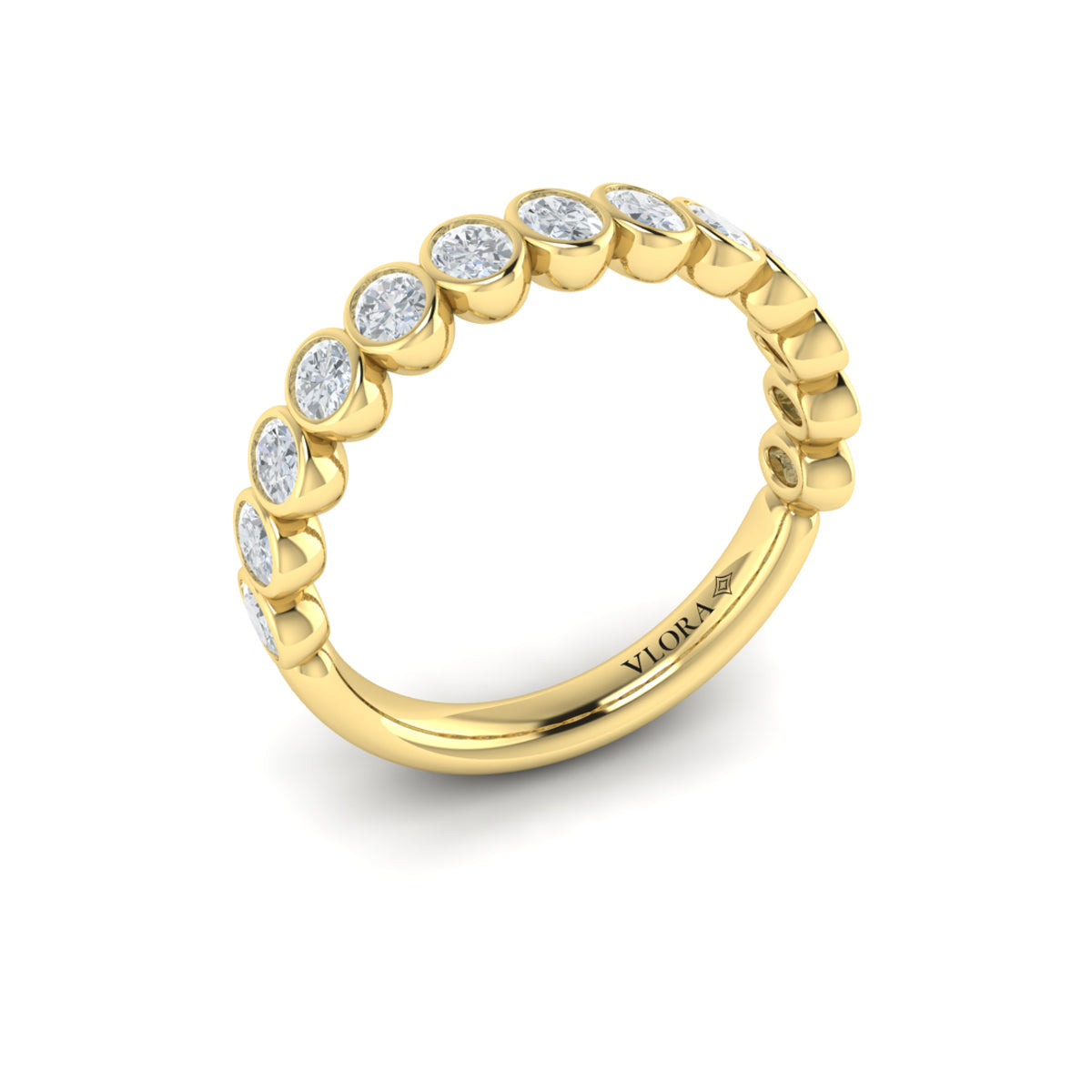 18kt Yellow Gold Diamond Womens Stackable Wedding Band
